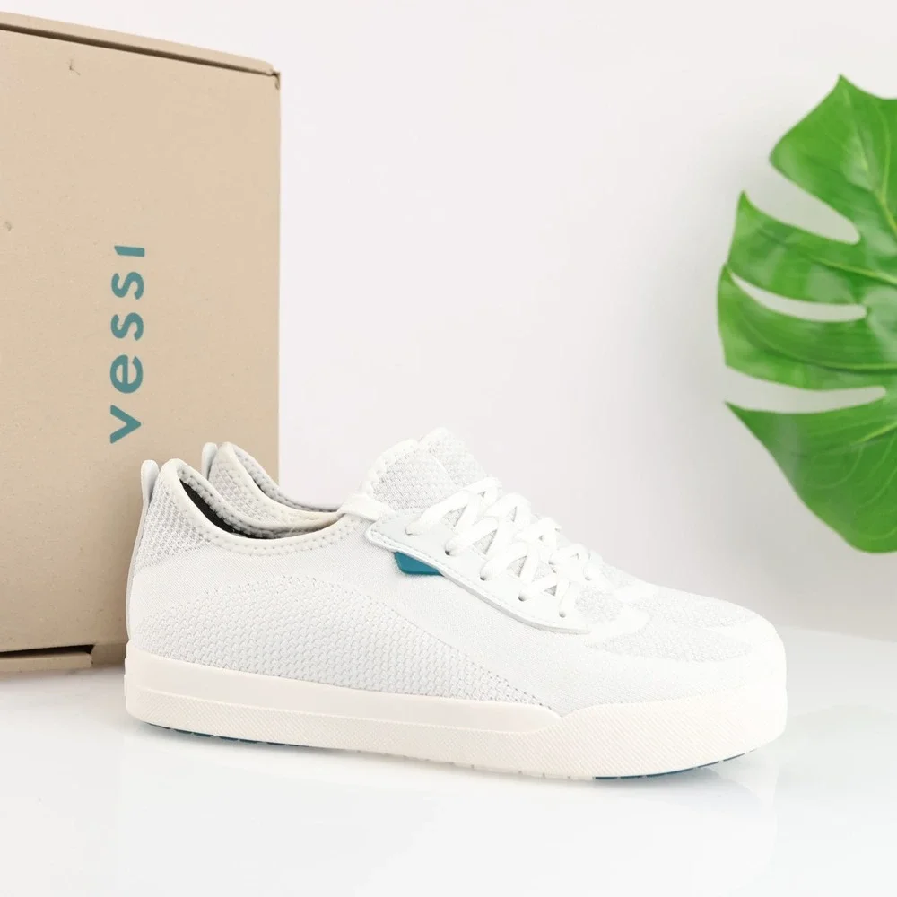 Vessi Womens Weekend Sneaker Size 8 Waterproof Marble White Lace Up Comfort Shoe
